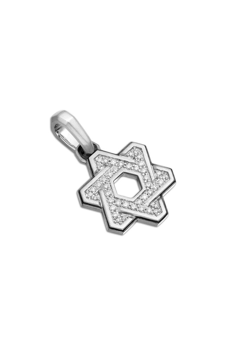 David Yurman Deco Star of David Pendant with Pavé Diamonds, Main, color,