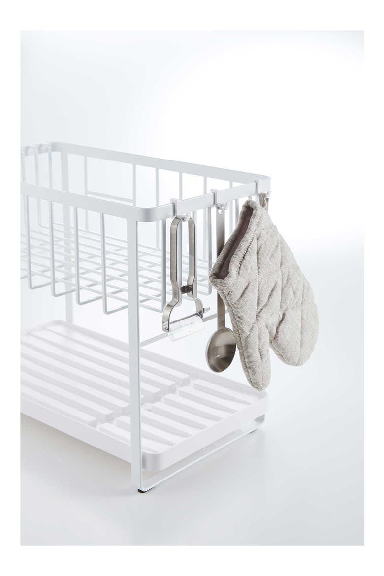 Two-Level Dish Drainer Rack, Alternate, color, WHITE