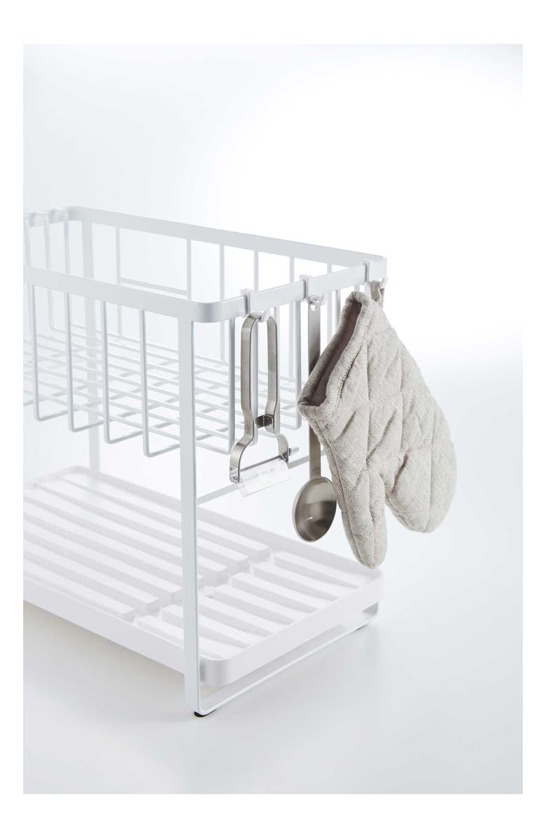 Yamazaki Two-Level Dish Drainer Rack, Alternate, color, White