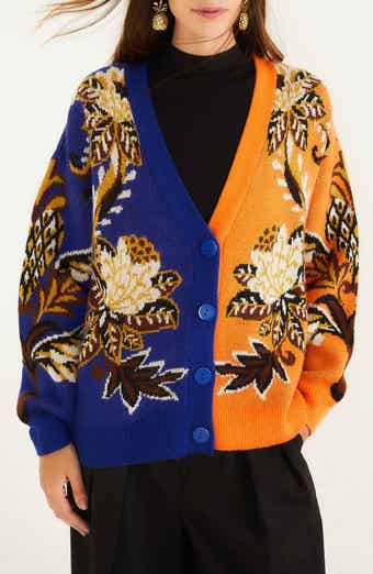 FARM Rio Arabesque Paradise Mixed Print Jacquard Cardigan