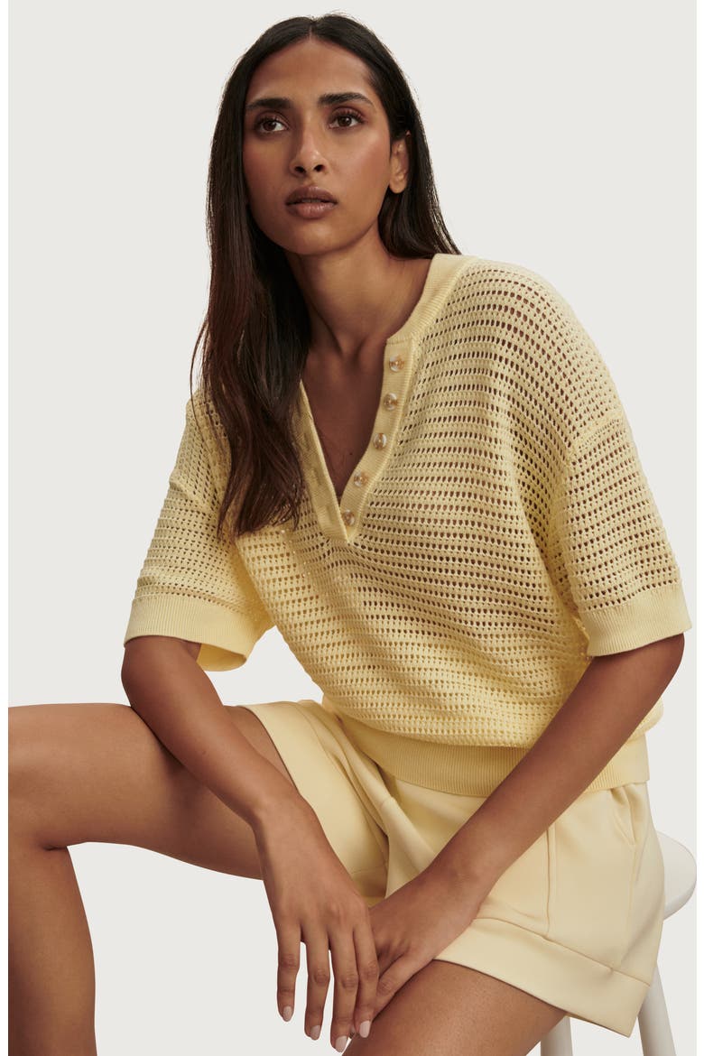 Callie Sheer Knit Cotton Top, Alternate, color, ANISE FLOWER