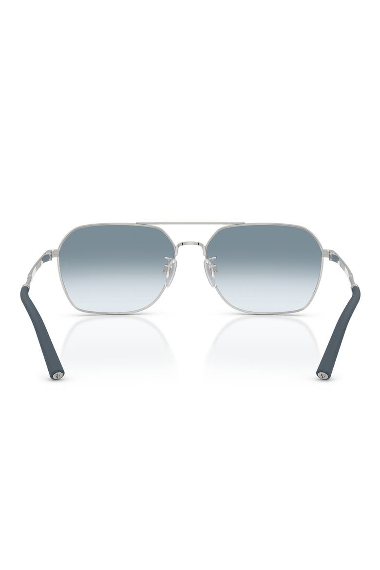58mm Roger Federer R-17 Irregular Sunglasses, Alternate, color, BRUSHED SILVER / SKY