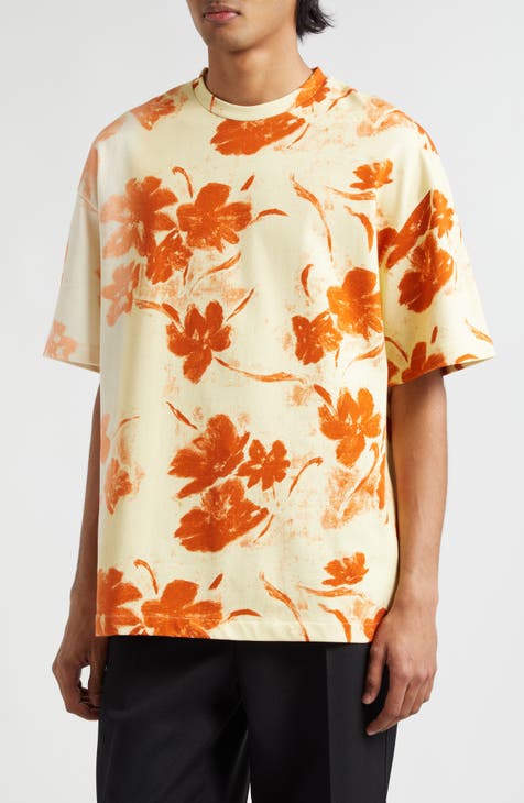 Old Bill selling Lee Floral Shirts. Flat front. Orange and cream floral. Size 36.