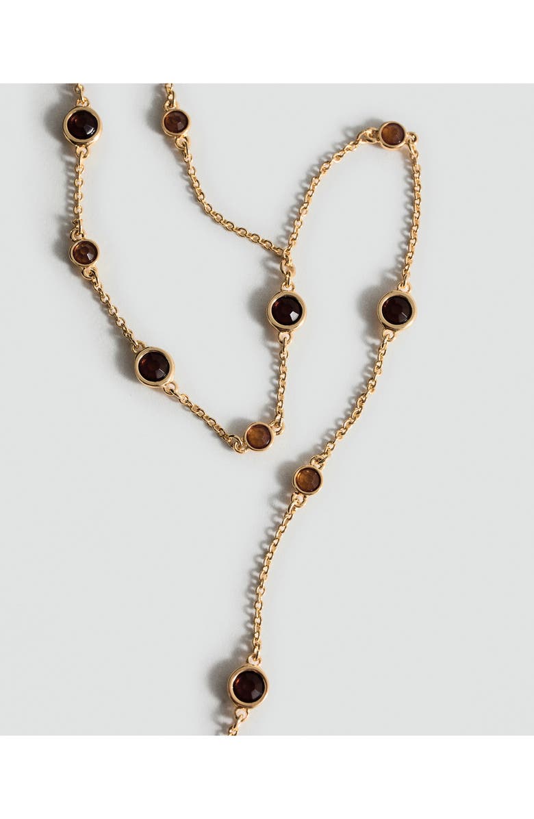 MANGO Crystal Y-Necklace, Alternate, color, Gold