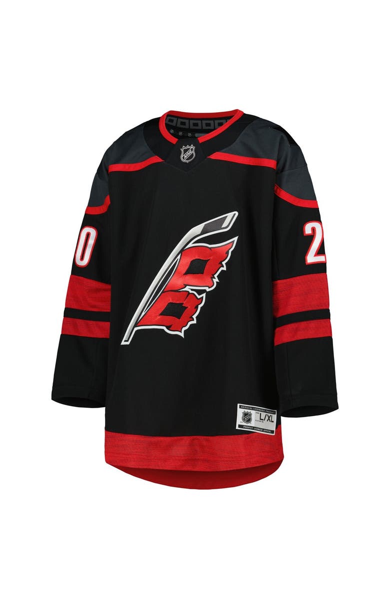 Outerstuff Youth Sebastian Aho Black Carolina Hurricanes Home Premier Player Jersey, Alternate, color, Black