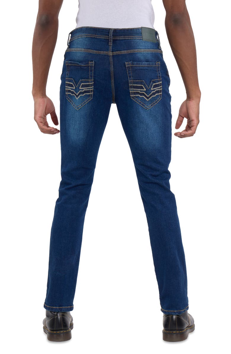 XRAY Saddle Stitch Stretch Straight Leg Jeans, Alternate, color, Indigo