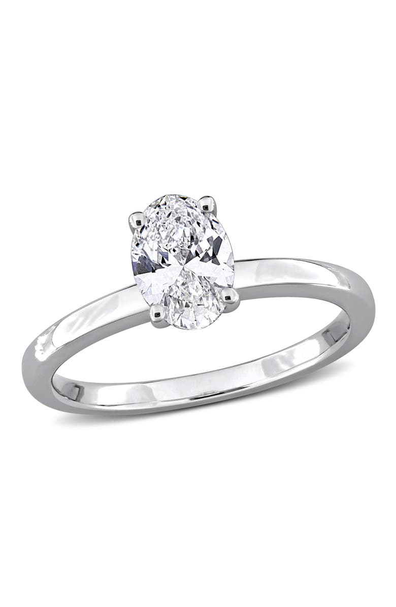 Julianna B. 1 CTW Lab-Grown Diamond Oval Solitaire Ring 10k, Main, color, White Gold