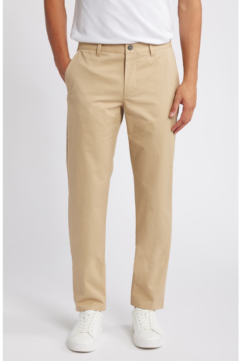 Washed Stretch Cotton Chinos, Main, color, CORNSTALK