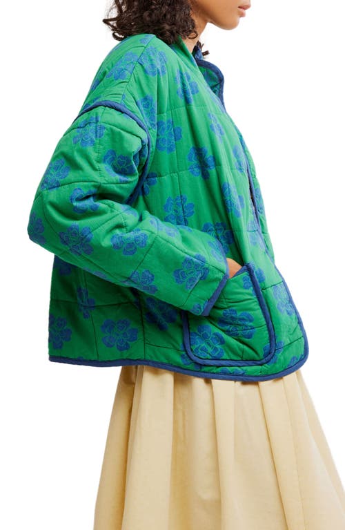 Shop Free People Chloe Print Jacket In Grass Combo