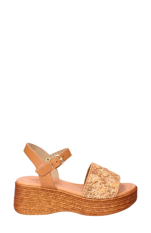 Shop Bella Vita Kea Espadrille Wedge Sandal In Natural Floral Raffia-leather