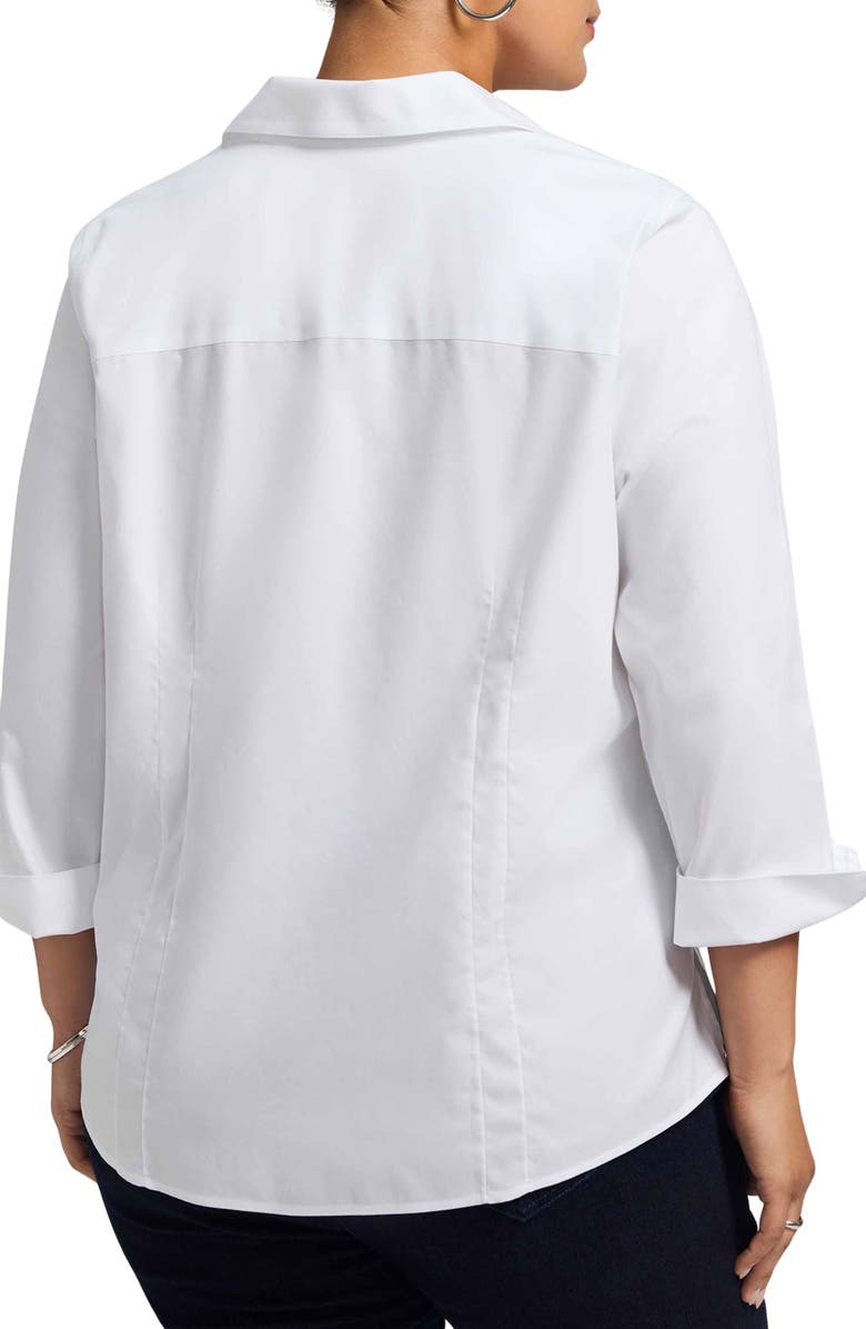 Foxcroft 'Taylor' Three-Quarter Sleeve Non-Iron Cotton Shirt, Alternate, color, White