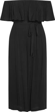 City Chic Emery Off the Shoulder Wide Leg Jumpsuit
