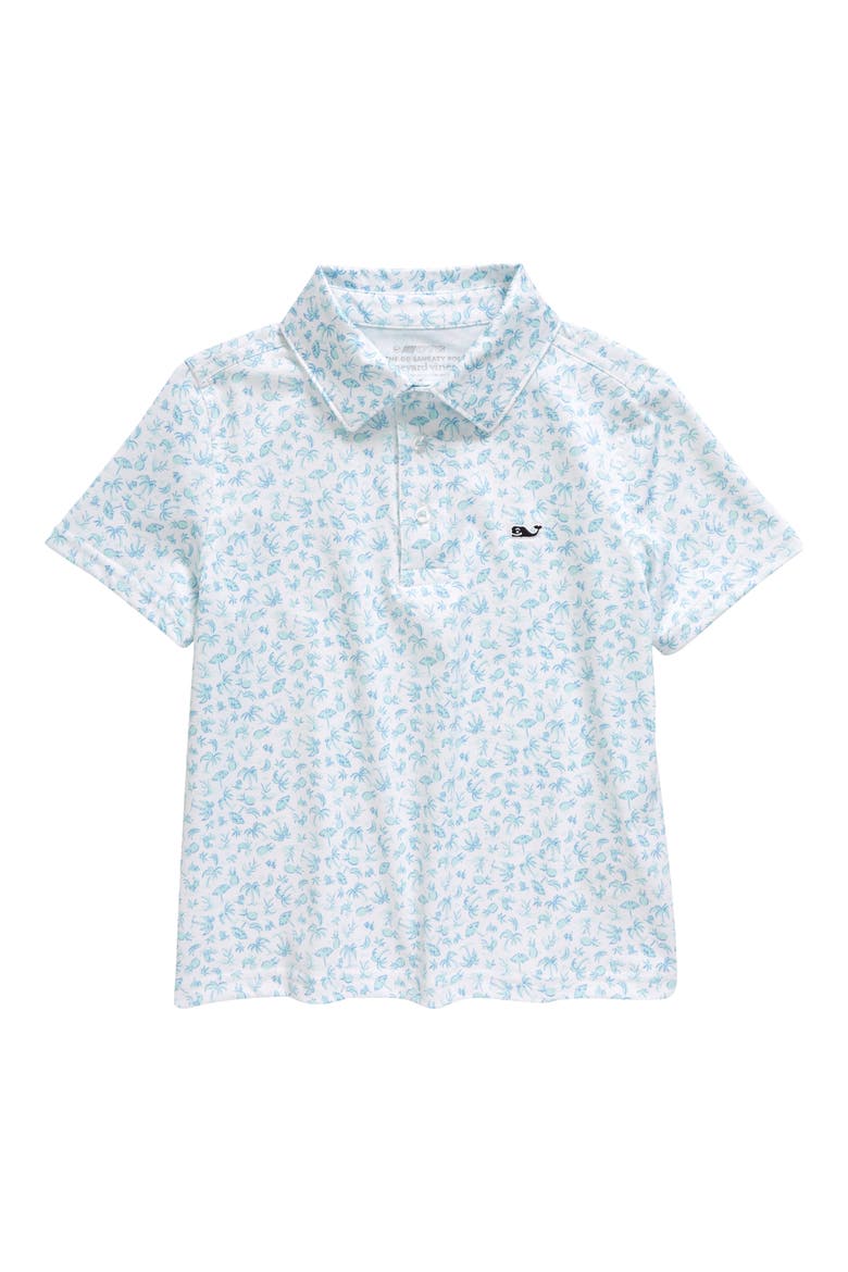 Kids' Fish Print Sankaty Performance Polo, Main, color, HARBO