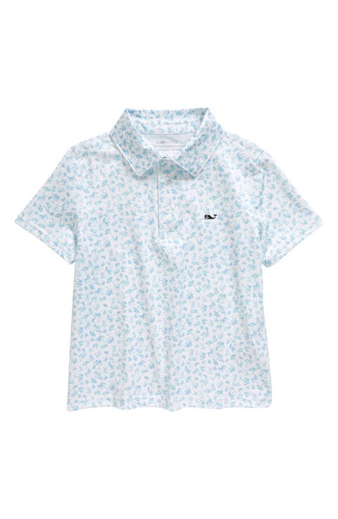 Kids' Fish Print Sankaty Performance Polo