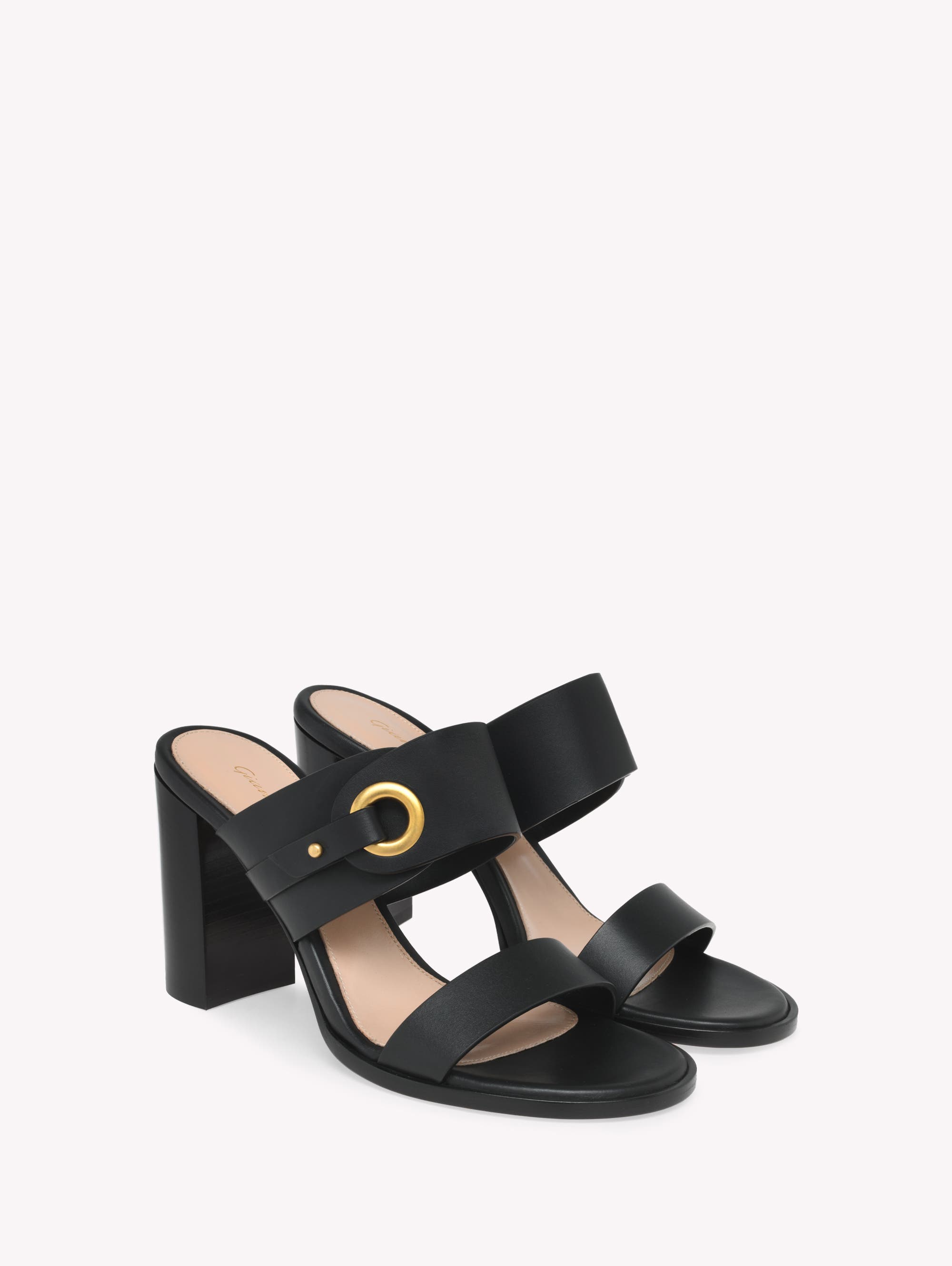 Gianvito Rossi Granada Mule, Alternate, color, Black Calf Leather