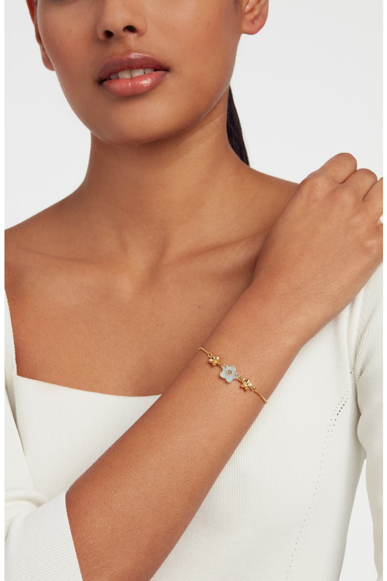 Wileia Flower Slider Bracelet, Alternate, color, GOLD TONE MINT