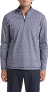 Bugatchi OoohCotton® Print Quarter Zip Pullover
