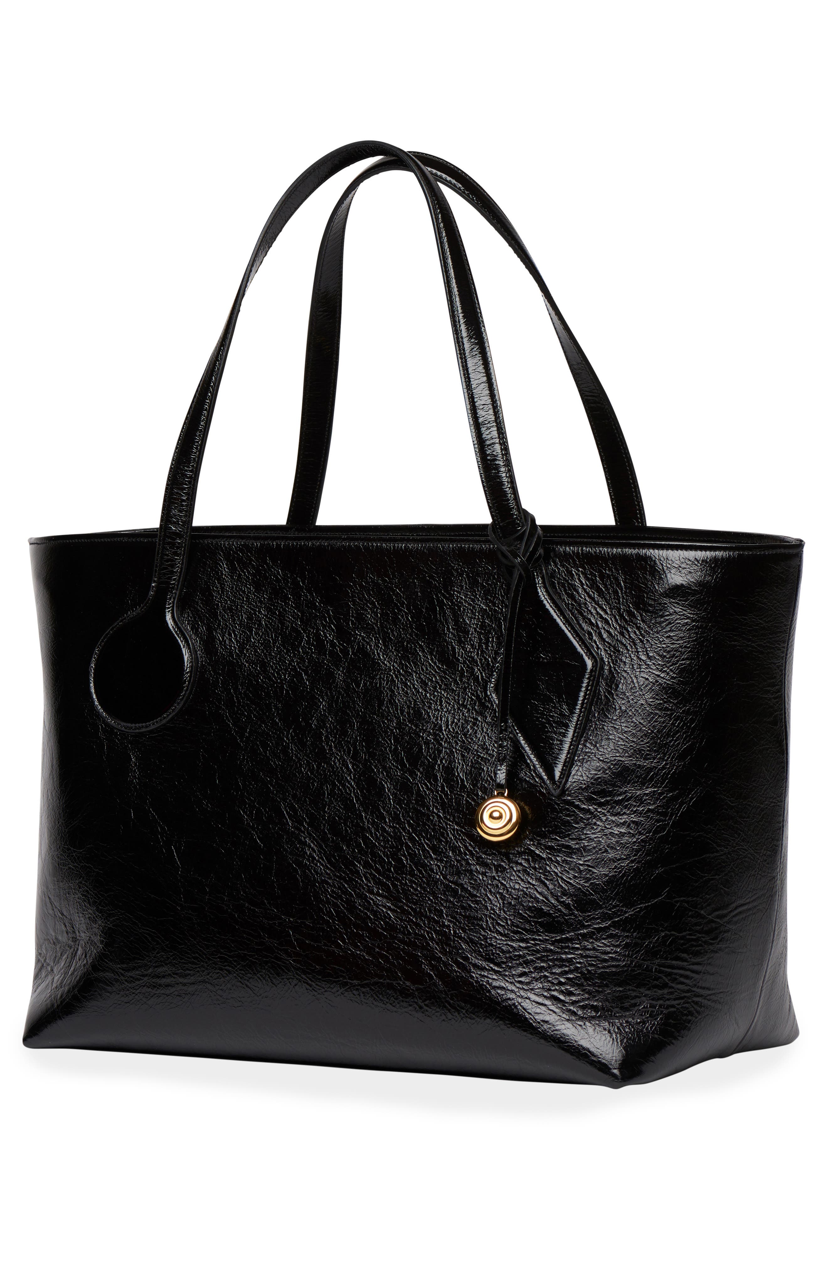 LIFFNER Large Sprout Leather Tote, Alternate, color, Black