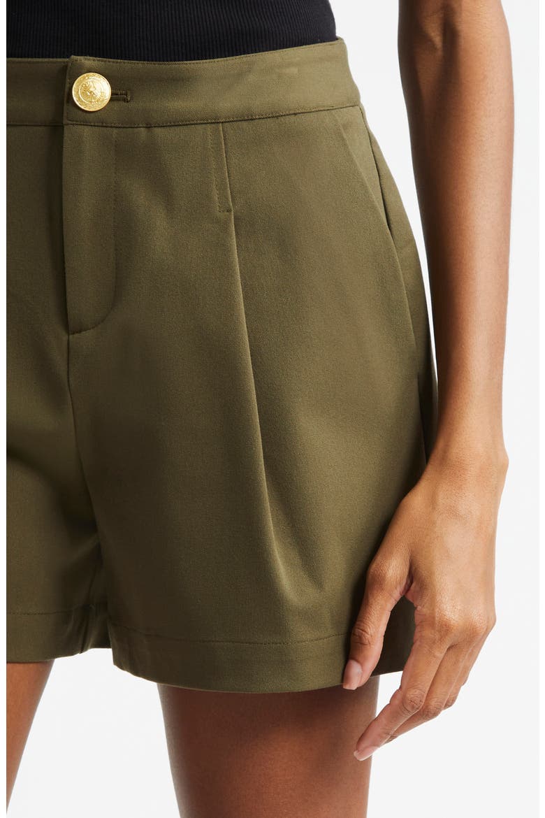 Saige Pleated Safari Shorts, Alternate, color, IVY GREEN