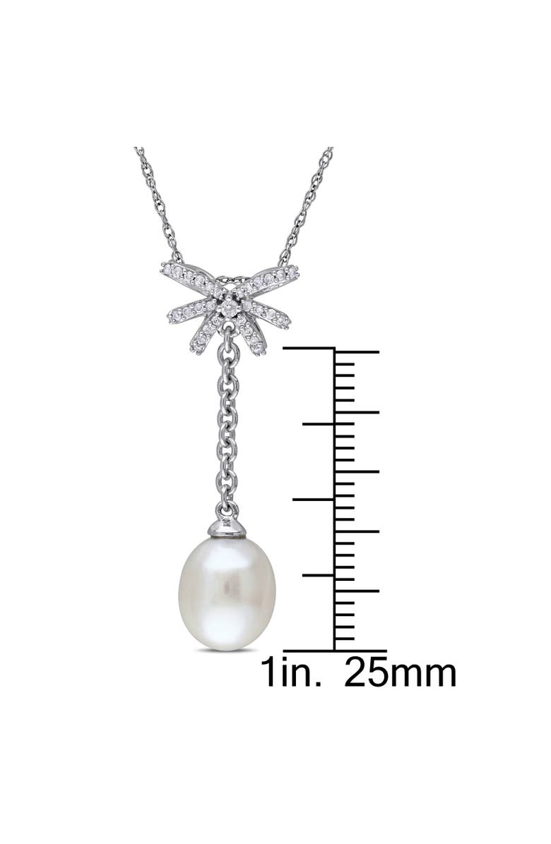 Julianna B. Cultured Pearl & Diamond Lariat Necklace 10k, Alternate, color, Pearl