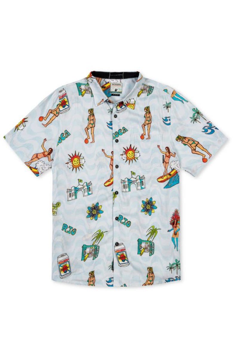 Baja Llama BRAZILIAN TREATS - NIGHTHAWK BUTTON UP, Main, color, Grey