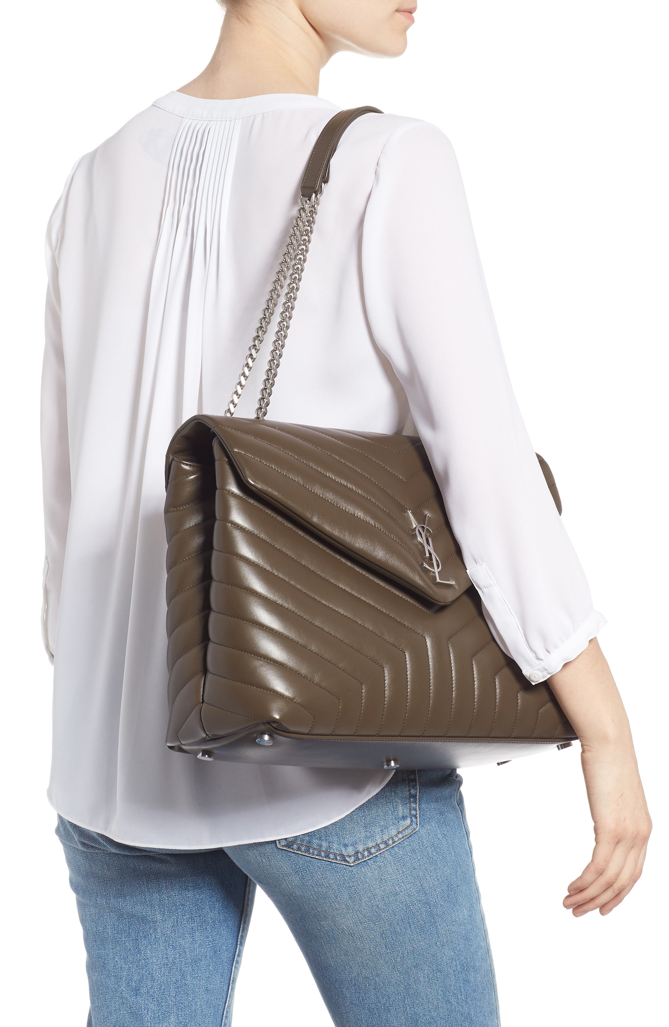 Saint Laurent Large LouLou Matelassé Leather Shoulder Bag, Alternate, color, 