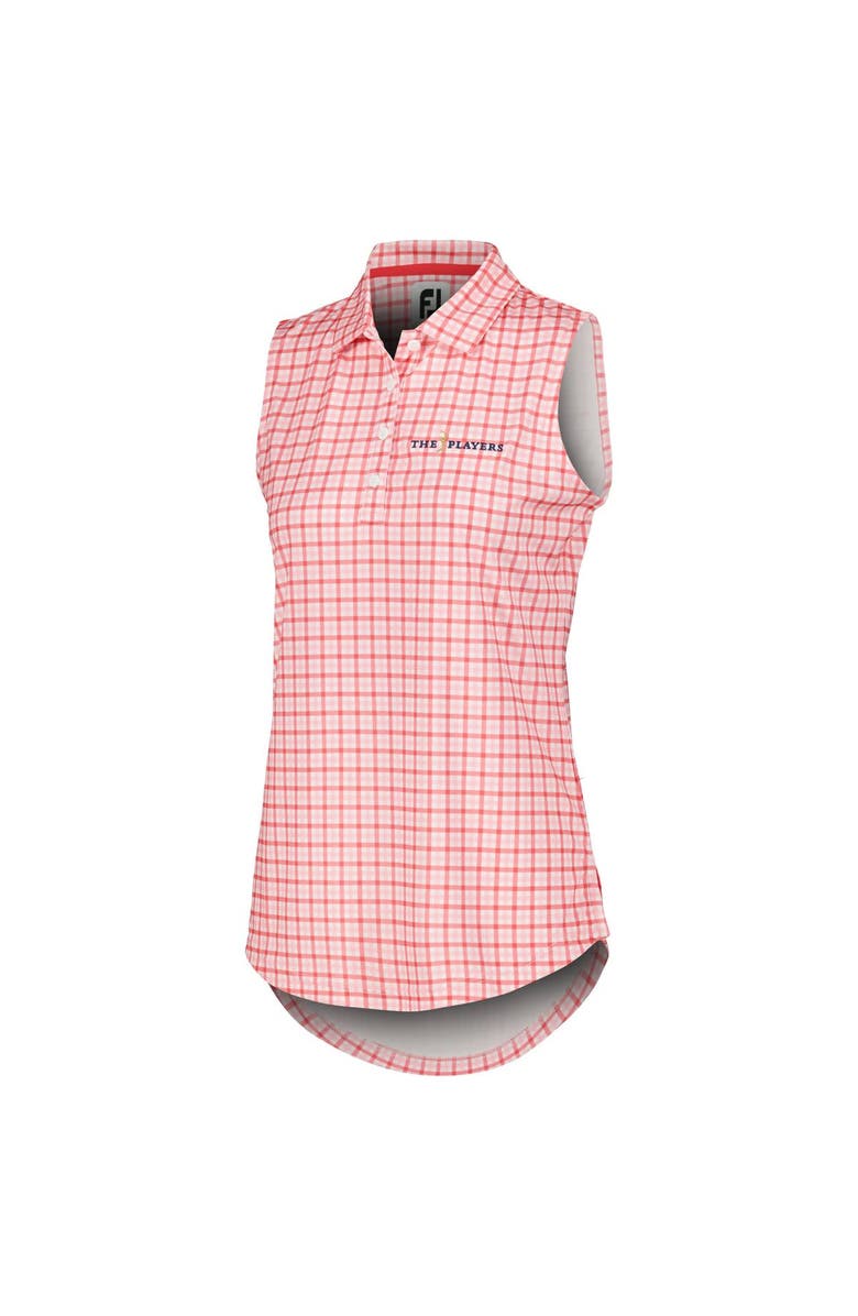FOOTJOY Women's FootJoy Pink THE PLAYERS Gingham Sleeveless Polo, Alternate, color, 