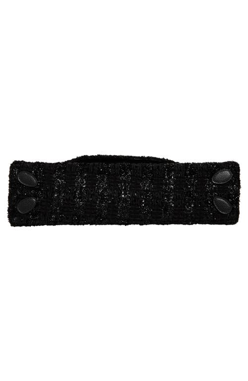 Simone Rocha Pochette Valentine Glitter Tweed Shoulder Bag In Black
