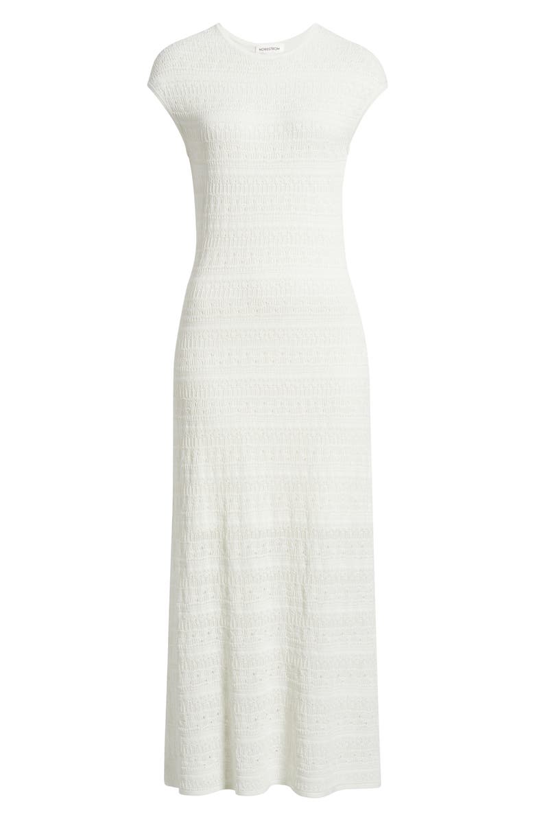 Nordstrom Pointelle Knit Linen Blend Sweater Dress, Alternate, color, 