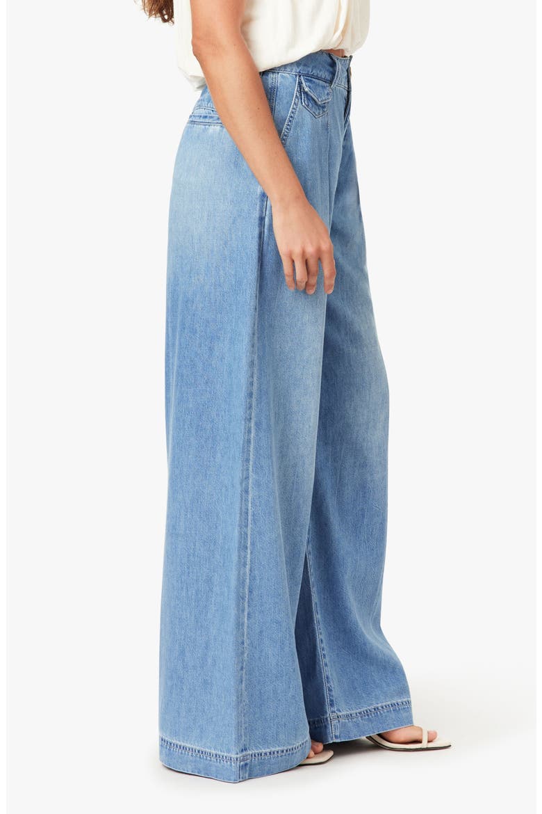 Pleated Denim Pants, Alternate, color, BLUE BELL