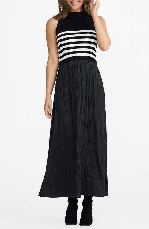 Brave + True Brave+true Gabriel Sleeveless Mixed Media Maxi Dress In Black