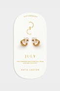 Katie Loxton 'July' Waterproof Gold Birthstone Hoop Earrings