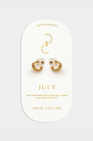 Katie Loxton 'July' Waterproof Gold Birthstone Hoop Earrings