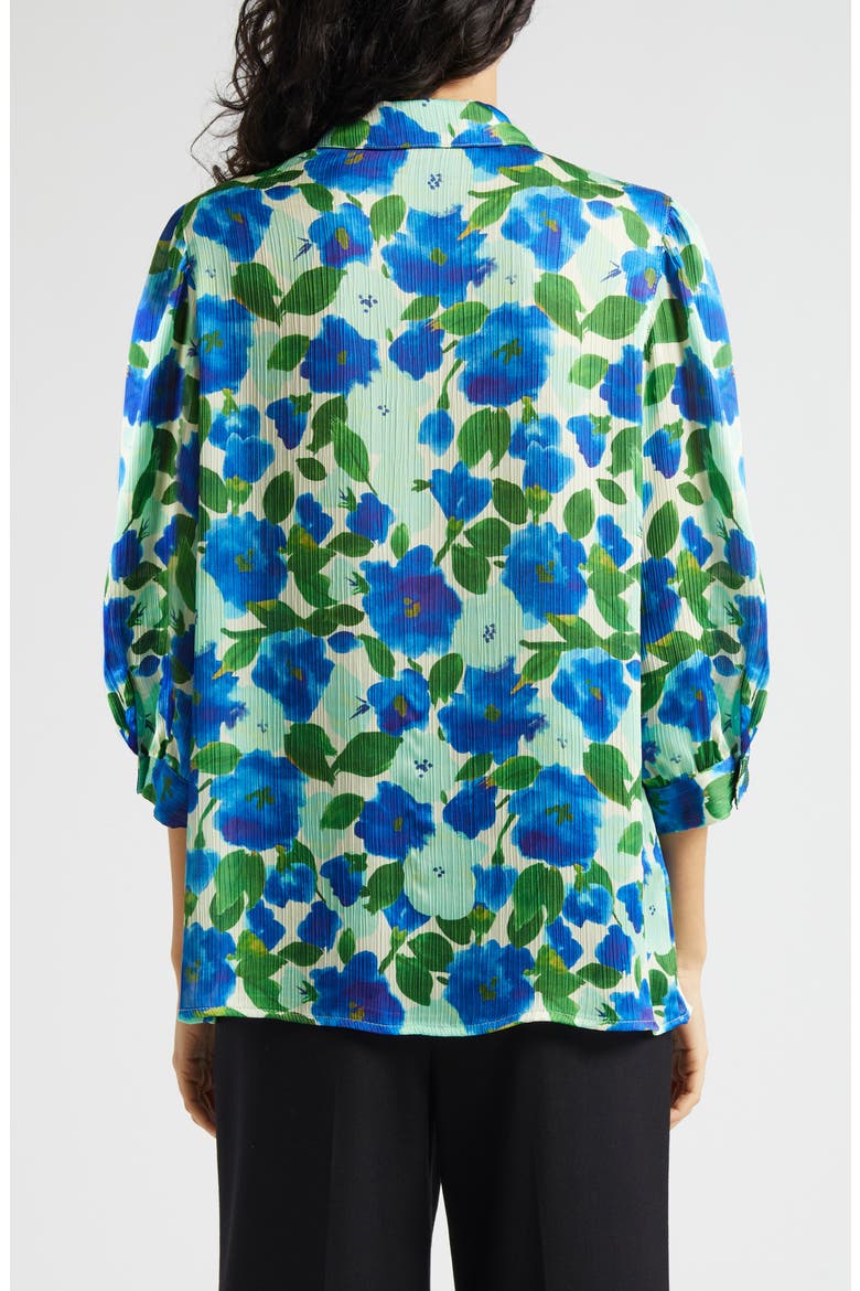 Floral Gathered Top (Nordstrom Exclusive), Alternate, color, BLUE FLORAL
