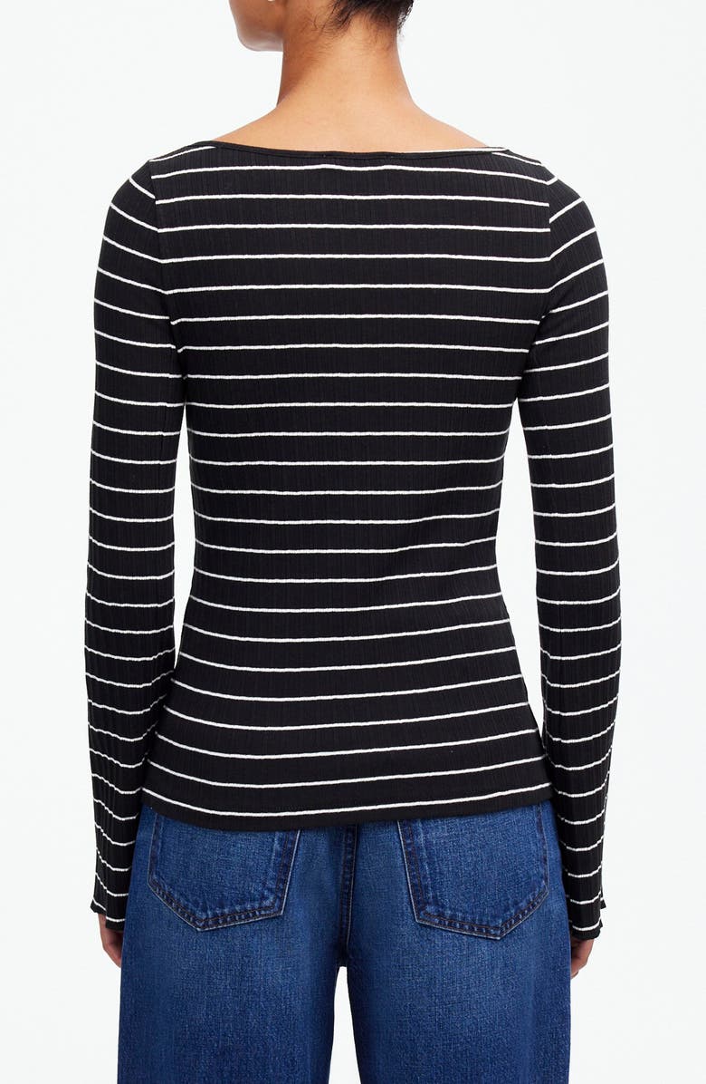 Madewell Stripe Boatneck Long Sleeve Rib Top, Alternate, color, 