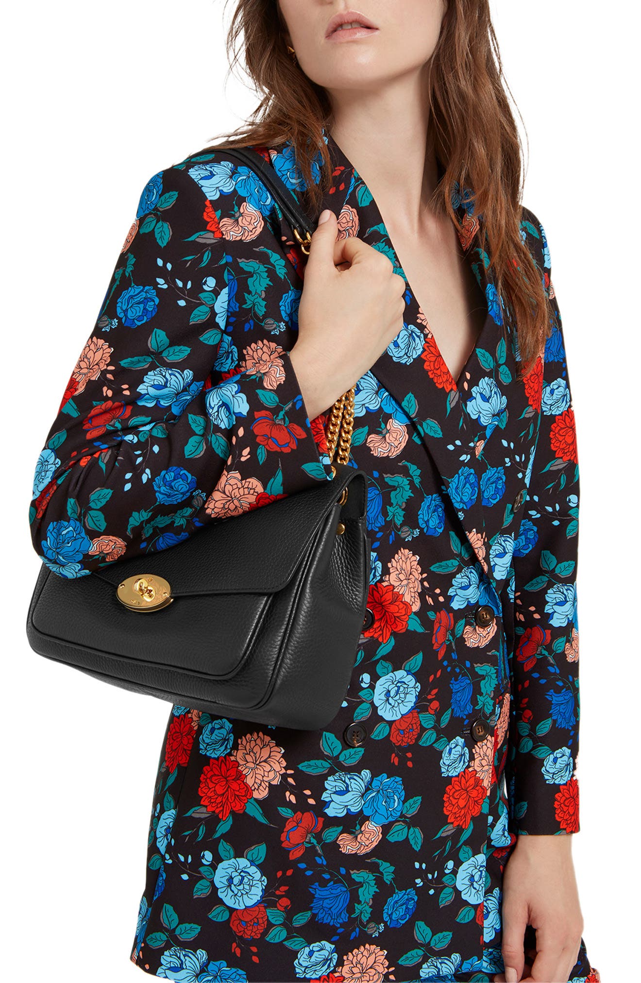 Darley Leather Convertible Shoulder Bag, Alternate, color, BLACK