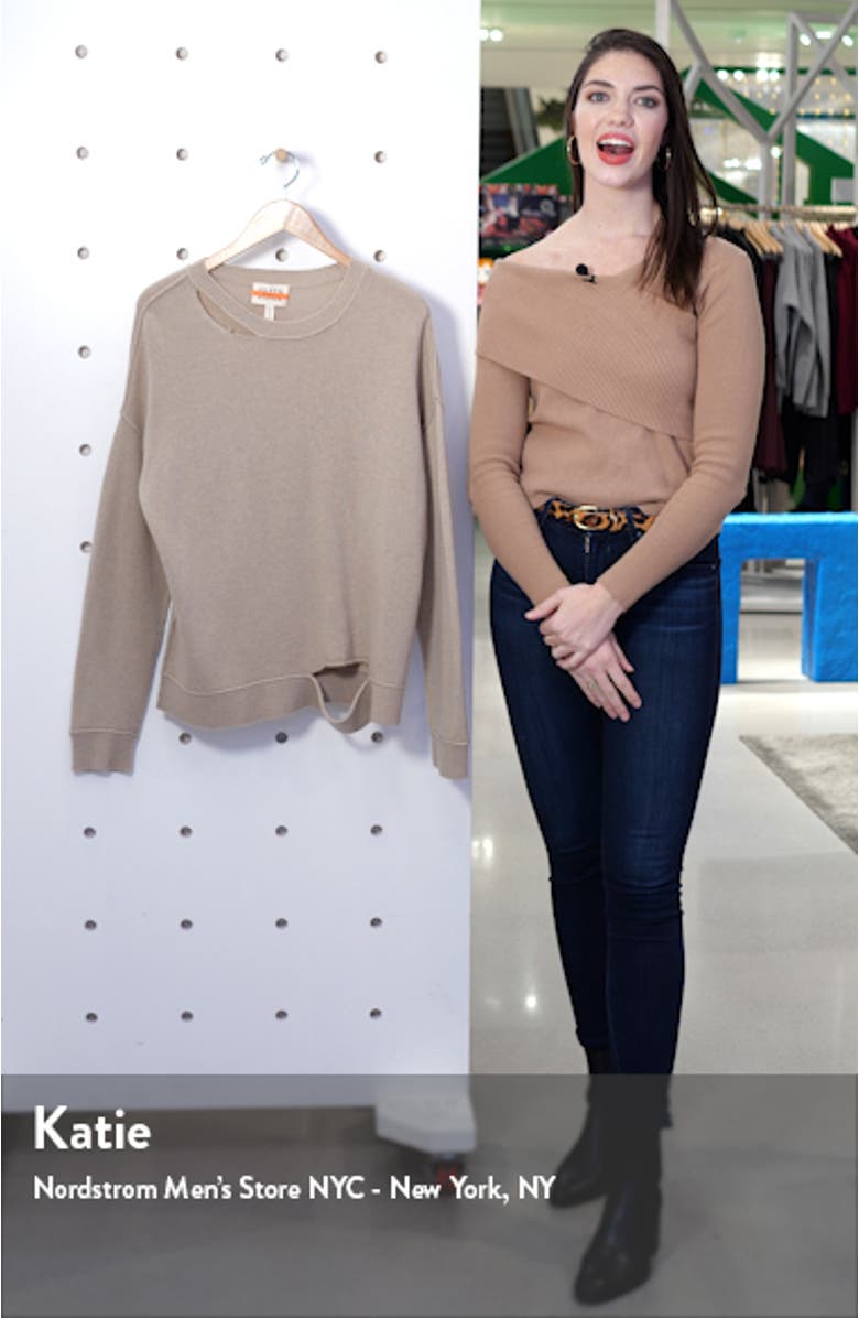 Distressed Recycled Cashmere Blend Sweater, sales video thumbnail