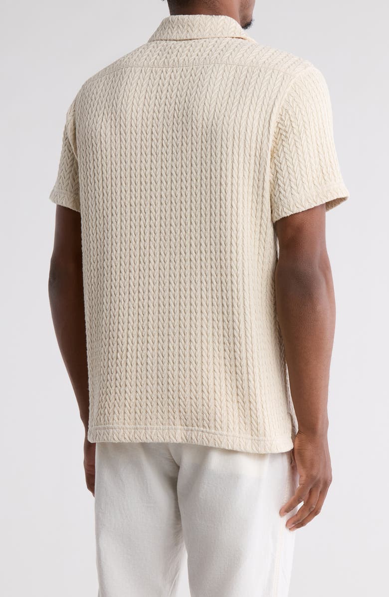 TRUTH Cable Stitch Camp Shirt, Alternate, color, Beige