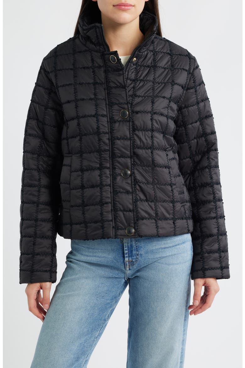 Short Puffer Jacket, Alternate, color, BLACK