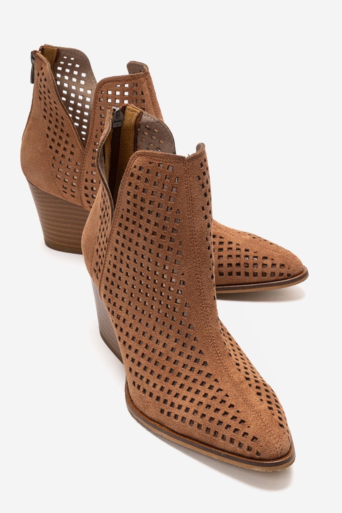 Orvia Block Heel Ankle Boot, Alternate, color, Cognac Suede