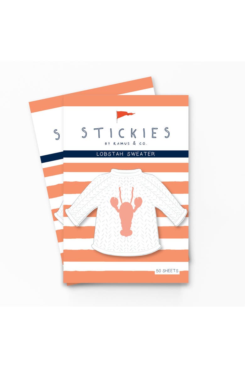 Lobstah Sweater 3" x 3" 50-Sheet Sticky Notes (2-Pack) & Lobstah Sweater Greeting Card Combo, Alternate, color, Multi-Pack