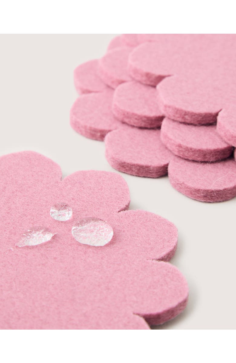 Graf Lantz Crest Merino Wool Coaster Solid 4 Pack, Alternate, color, Mauve