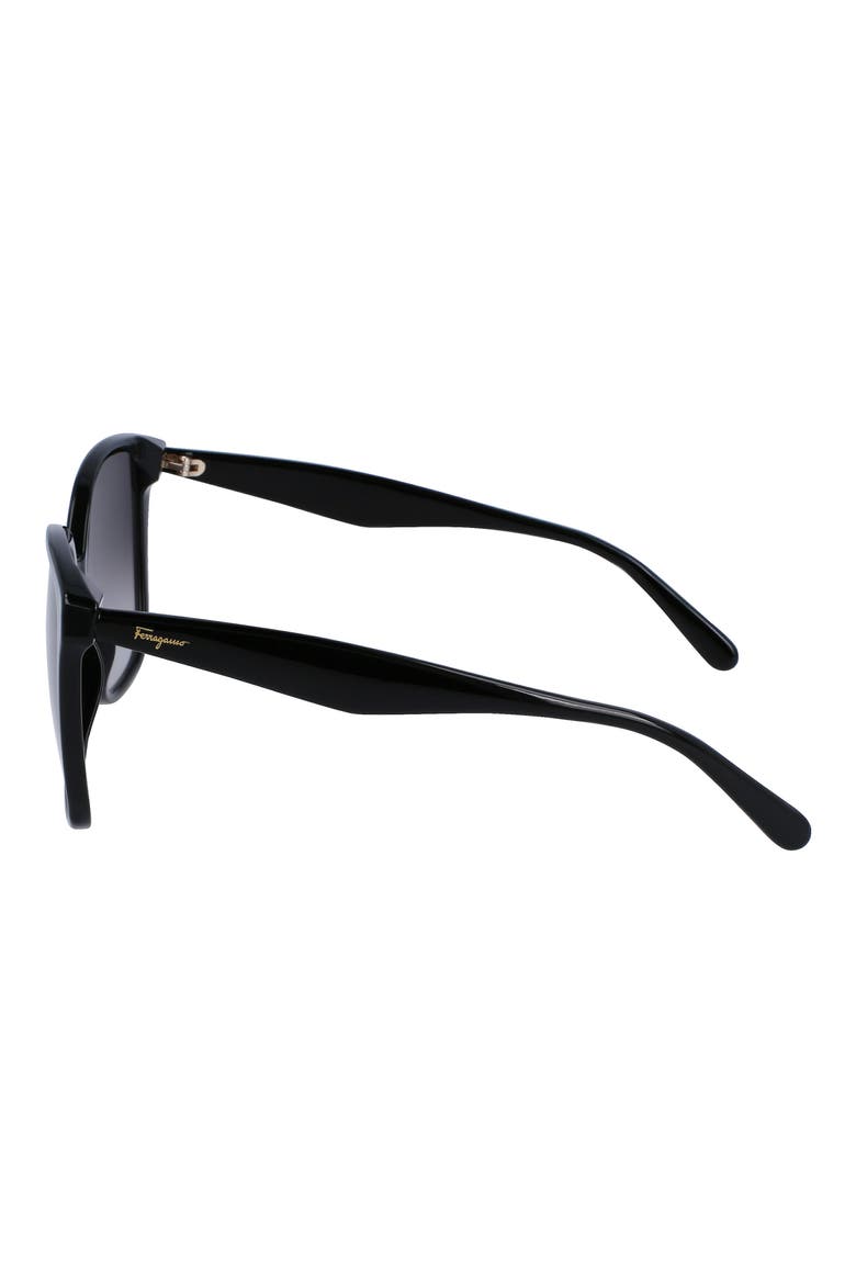 56mm Square Sunglasses, Alternate, color, BLACK