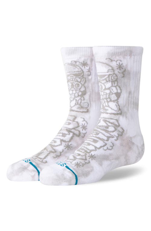 Stance Kids' DJ Trooper Cotton Blend Crew Socks in White 