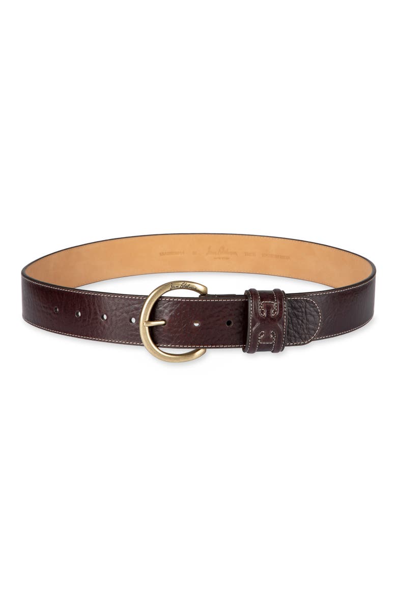 Rounded Buckle Belt, Main, color, MAPLE BOURBAN CROC