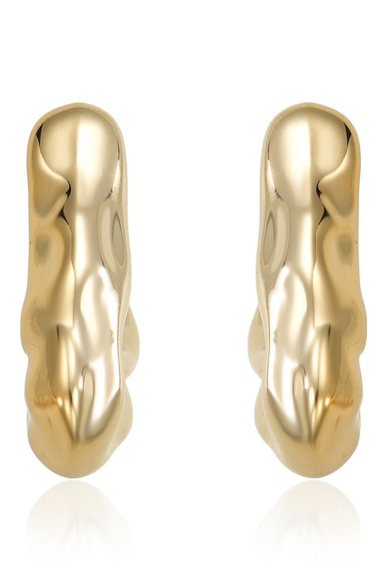 Liquid Metal Hoop Earrings, Alternate, color, GOLD