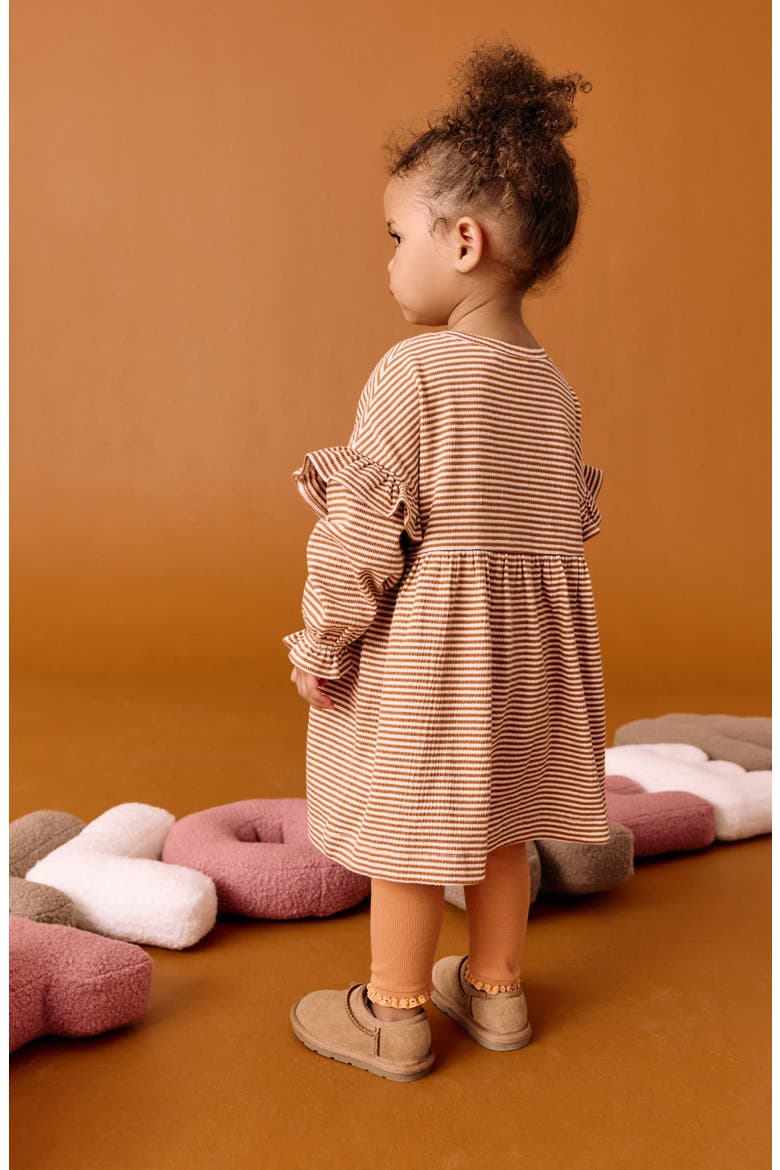 Kids' Crinkle Dress & Leggings Set, Alternate, color, ORANGE