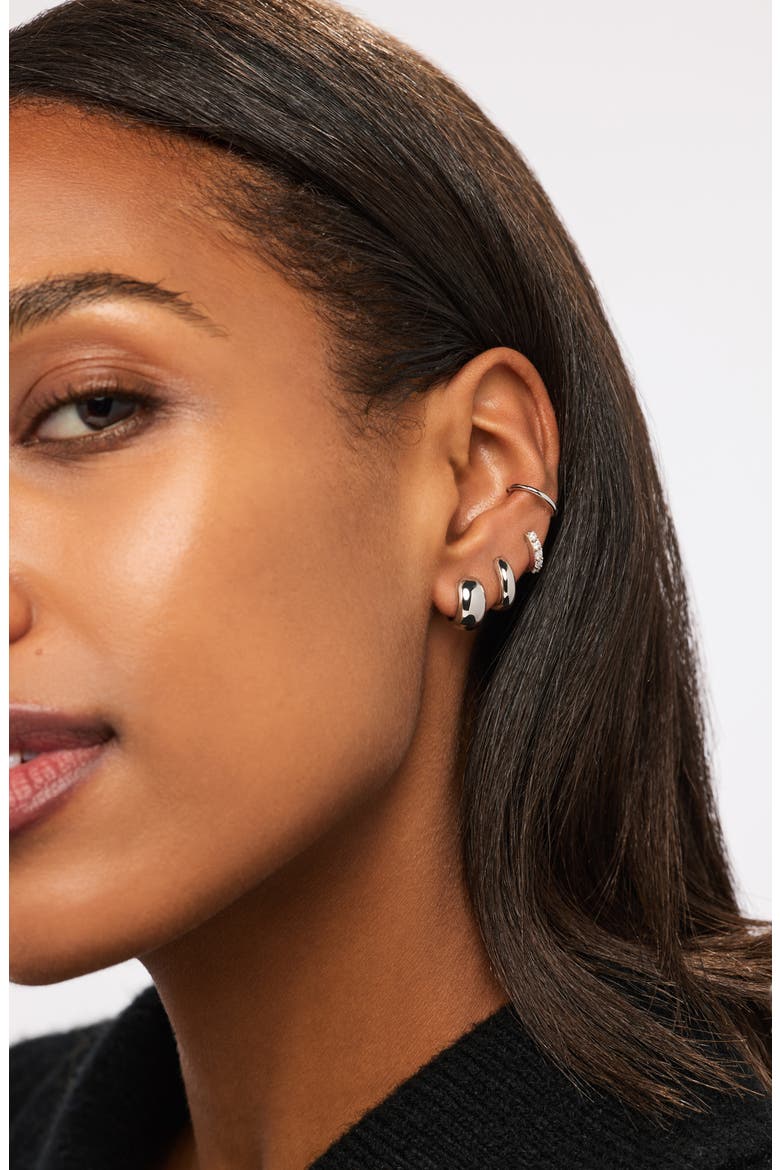 Giulia Hoop Earrings, Alternate, color, SILVER