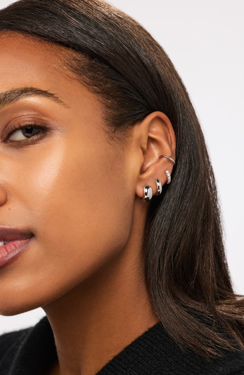 Ana Luisa Giulia Hoop Earrings, Alternate, color, Silver