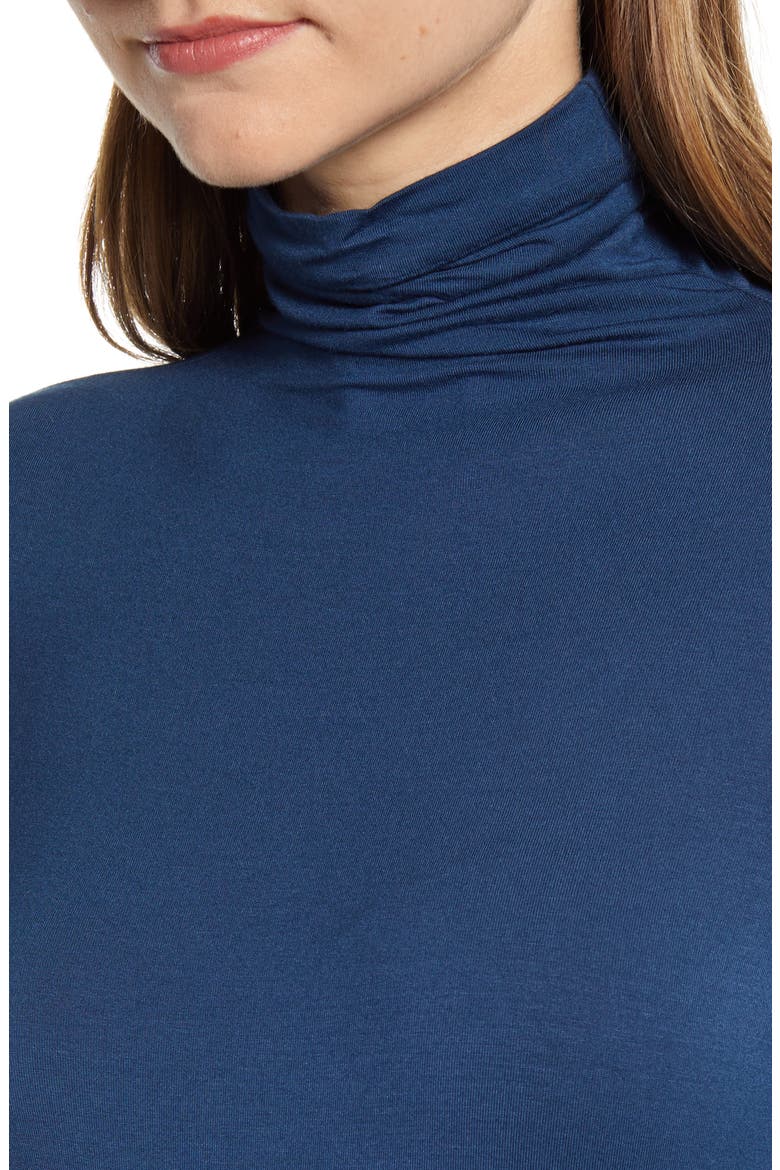 Jersey Turtleneck Top, Alternate, color, SPRUCE